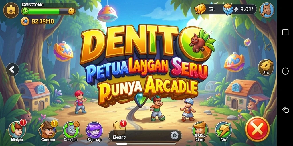 Screenshot DENTOTO yang menunjukkan aksi seru dalam gameplay Arcade.