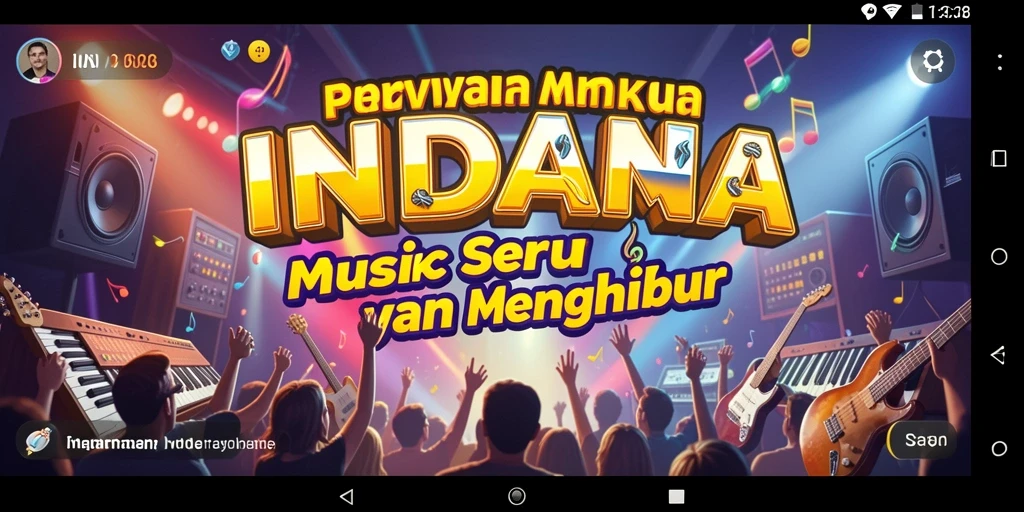 Tampilan gameplay INDAAA yang penuh warna dan seru.