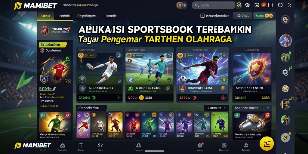 Tampilan utama MAMIBET menunjukkan berbagai pilihan taruhan olahraga.