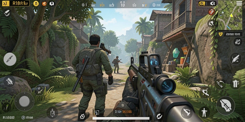 Screenshot utama RI188 menampilkan aksi seru dalam gameplay TPS.
