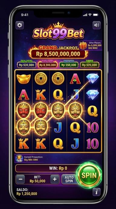 Pemandangan permainan slot favorit di slot99bet yang seru dan menghibur.